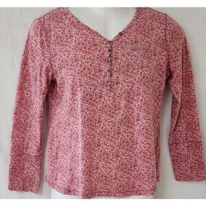 Ruff Hewn Long Sleeve Henly Neckline Floral Pattern Shirt Women's Size Small